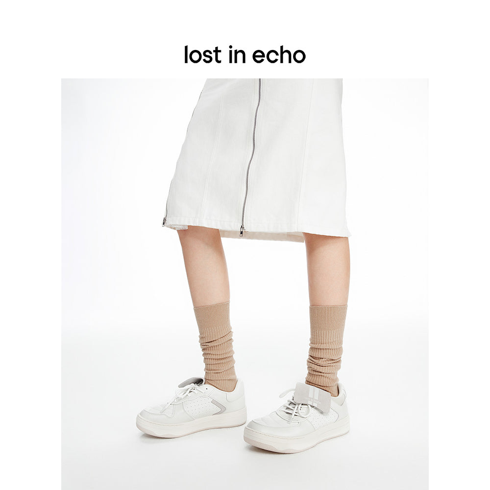 Lost In Echo Twist Upper Tongue Casual Sneaker White - Streetcn