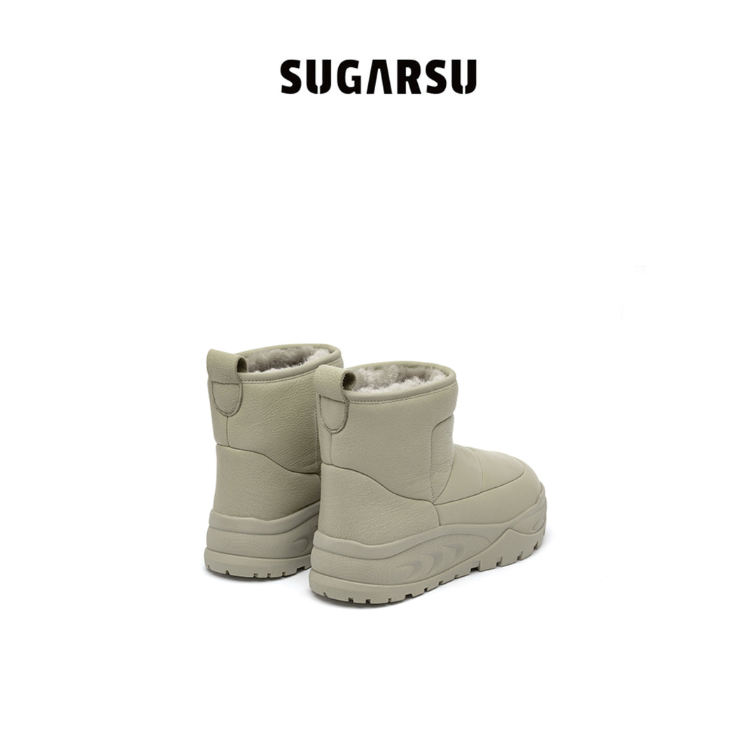 SugarSu Outdoor Down Thick Sole Snow Boots Green - Streetcn