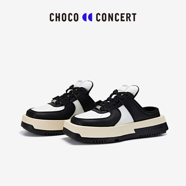 Choco Concert Mis-Matched Square Toe Slip On Black - Mores Studio