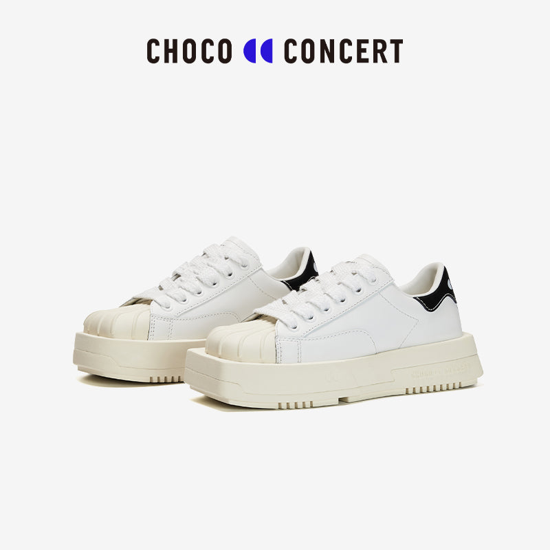Choco Concert Mis-Matched Shell Toe Sneaker White - Streetcn