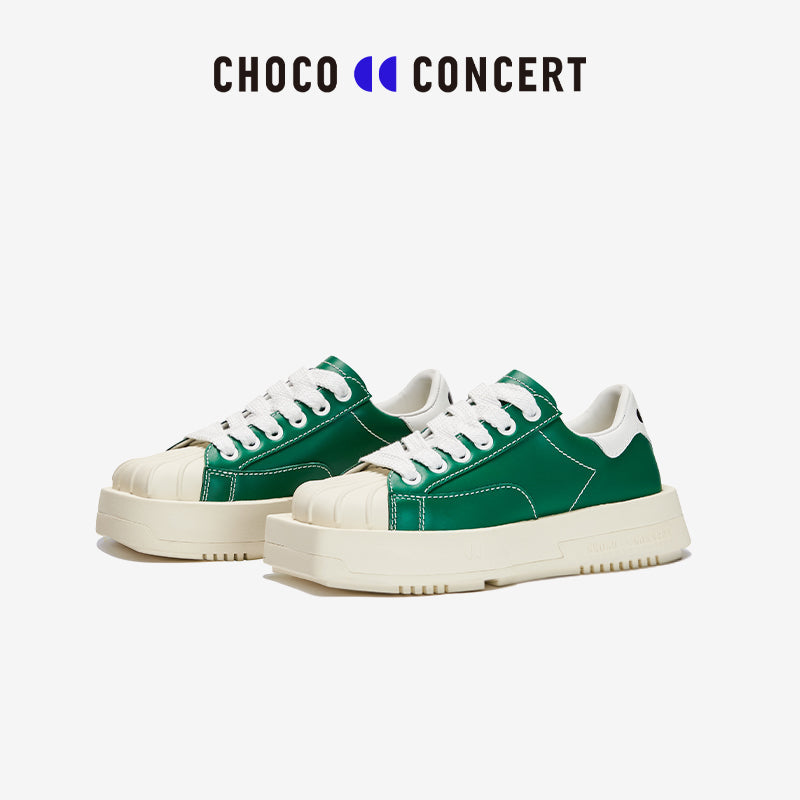 Choco Concert Mis-Matched Shell Toe Sneaker Green - Streetcn