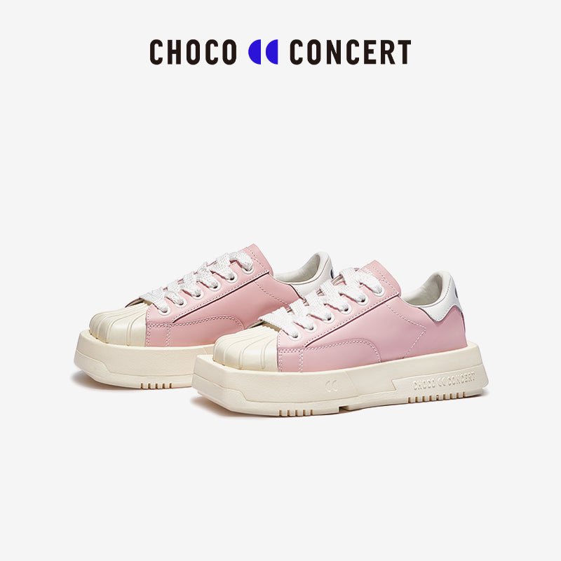 Choco Concert Mis-Matched Shell Toe Sneaker Pink - Streetcn