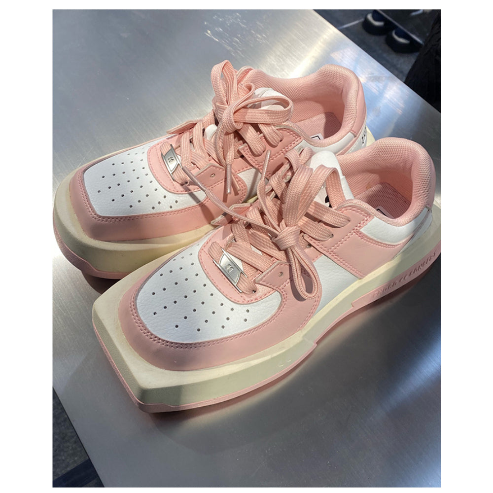 Choco Concert Mis-Matched Square Toe Sneaker Pink - Mores Studio