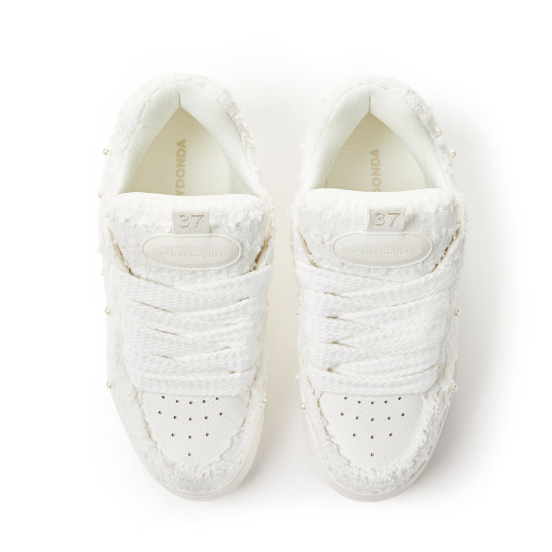 CANDYDONDA Tweed Curbmelo Sneaker White - Mores Studio