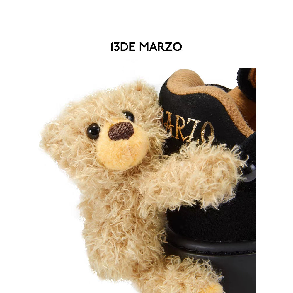 13De Marzo Plush Bear Thick Sole Sneaker Black - Mores Studio