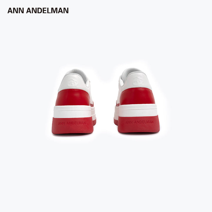 Ann Andelman Logo Heel Platform Sneaker Red