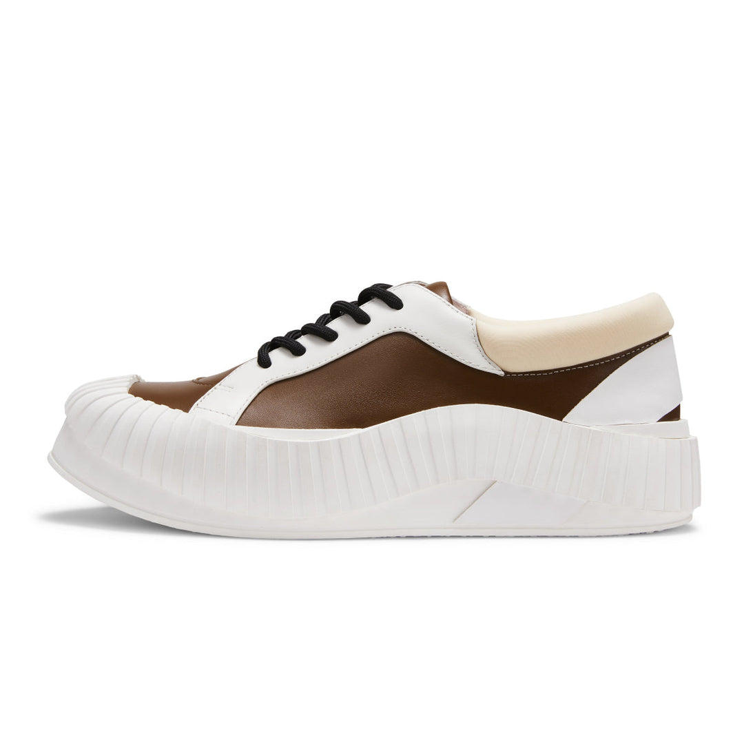 Lost In Echo Irregular Wavy Edge Thick-Soled Casual Sneaker Brown