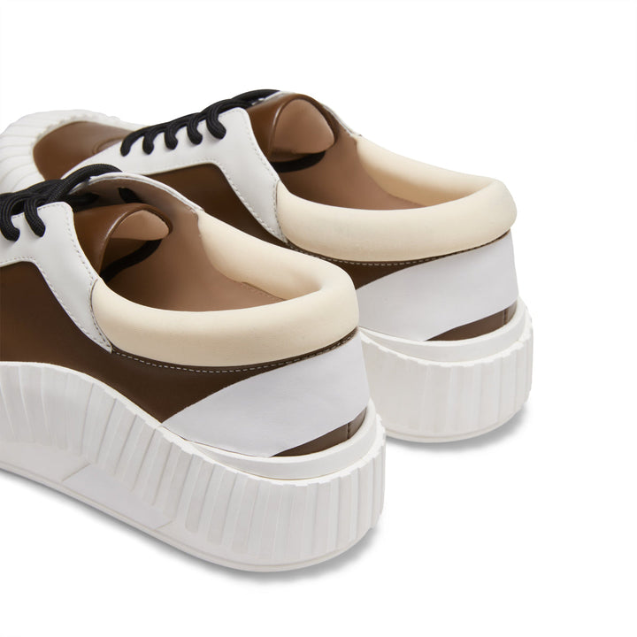 Lost In Echo Irregular Wavy Edge Thick-Soled Casual Sneaker Brown