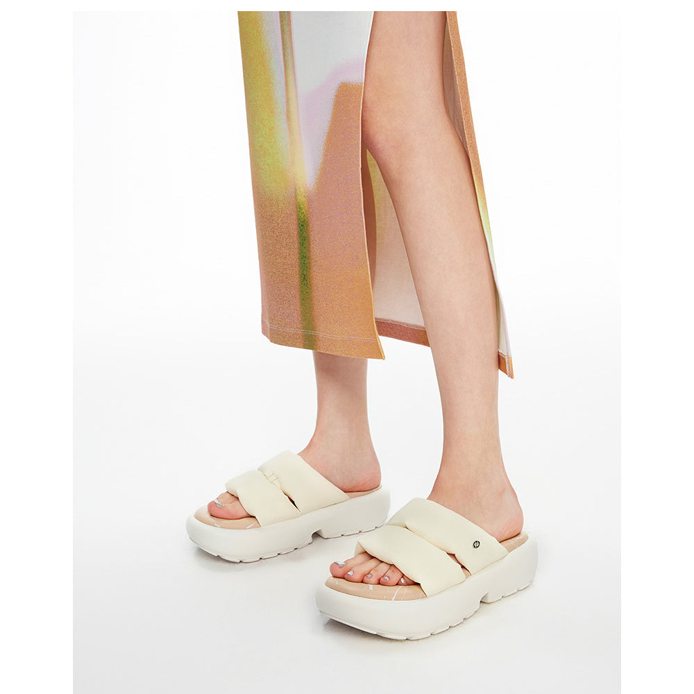 Lost In Echo Double Strap Pump Slipper Beige