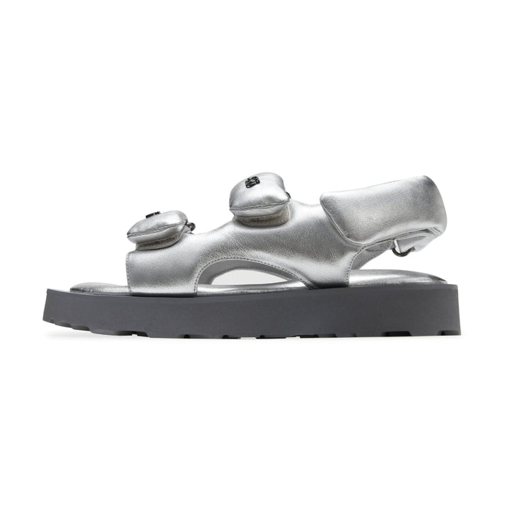 Lost In Echo Faceted Padded Double-Strap Sandal Sliver