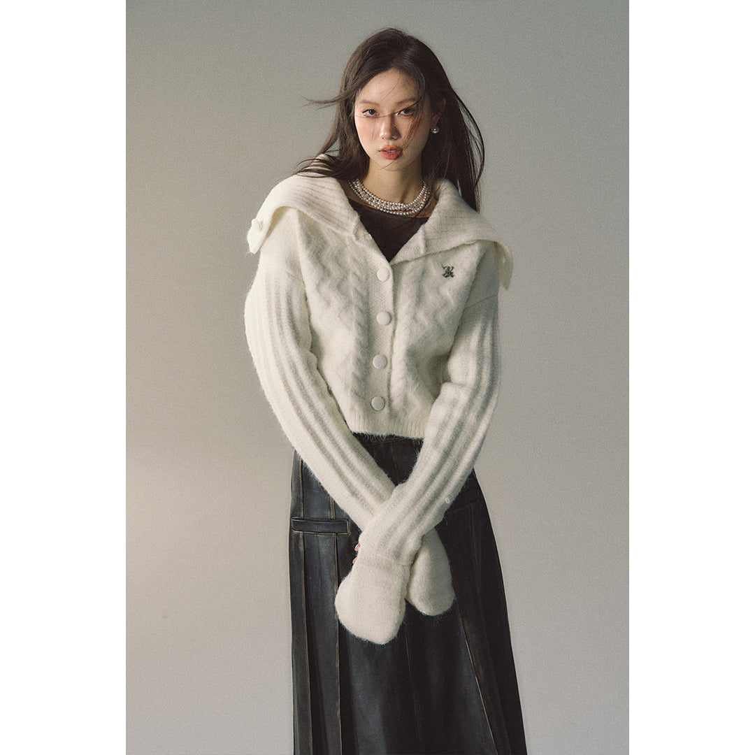 Via Pitti Twisted Woolen Knit Sweater White - Mores Studio