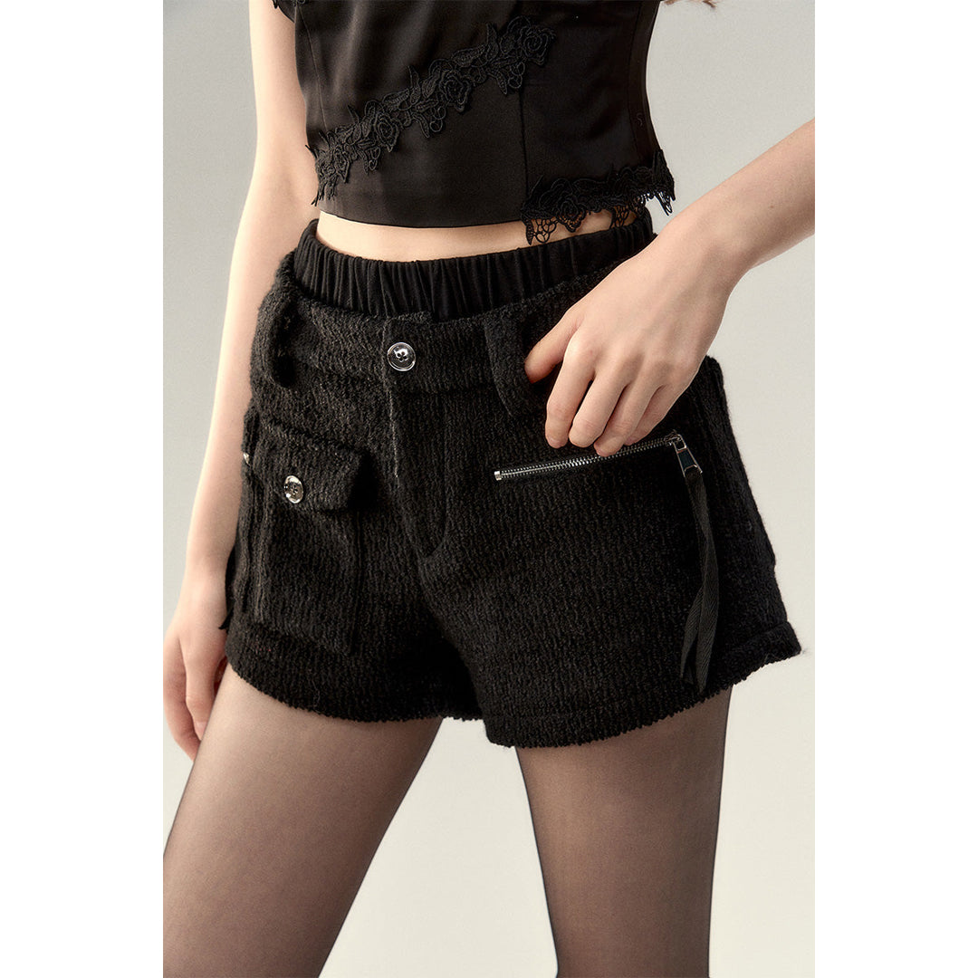 Via Pitti Cargo Pockets Double Waist Thick Shorts - Mores Studio