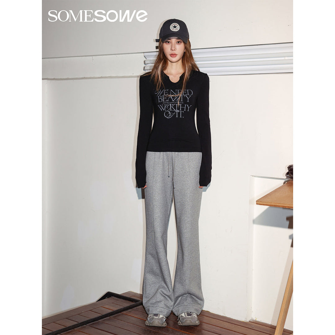 SomeSowe Cutting Casual Sweatpants Grey - Mores Studio