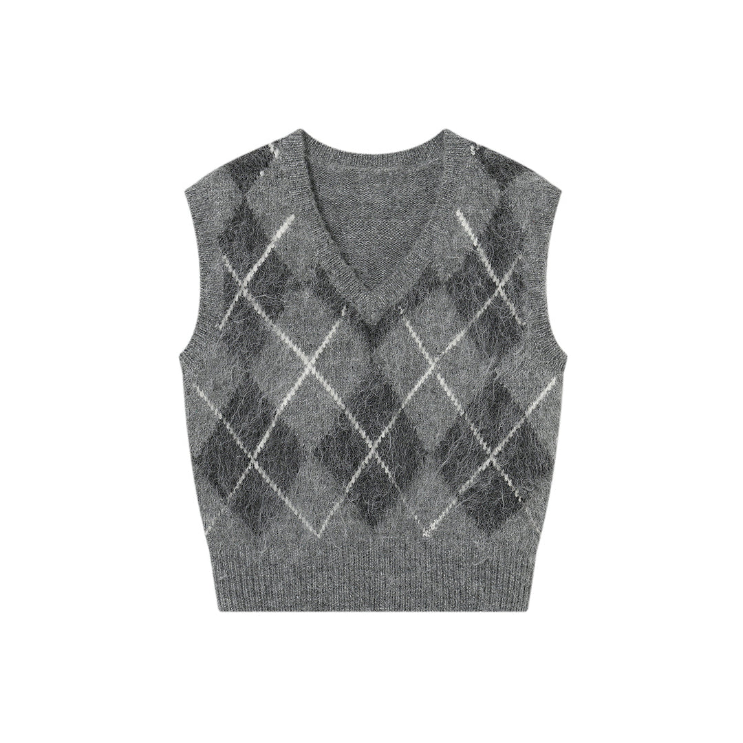 SomeSowe Checkered Woolen Vest - Mores Studio