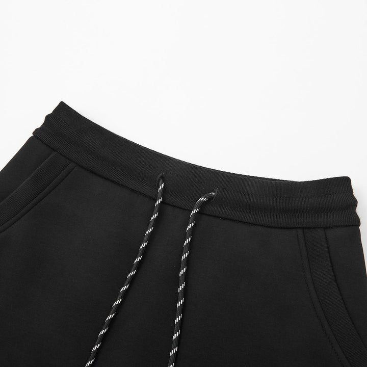 SomeSowe Elastic-Waist Drawstring Casual Skirt Black