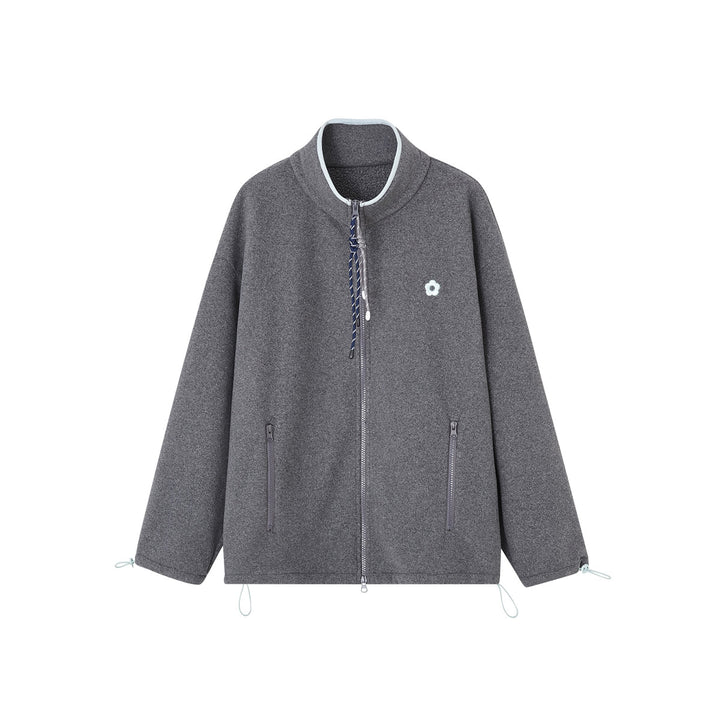 SomeSowe High Collar Fleece Casual Jacket Gray