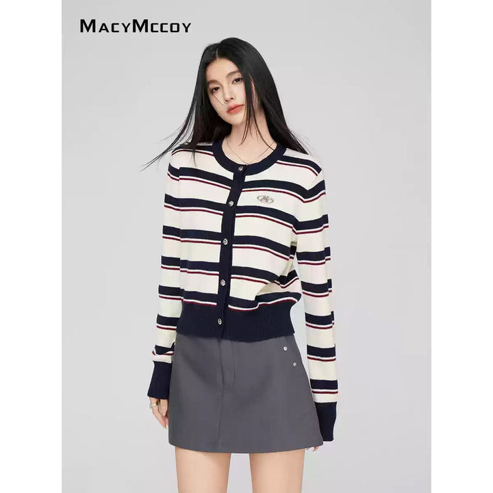 MacyMccoy Color Blocked Striped Knit Cardigan