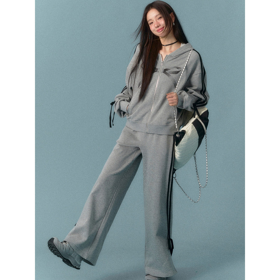 AsGony Bow-Knot Casual Sweat Pants - Mores Studio