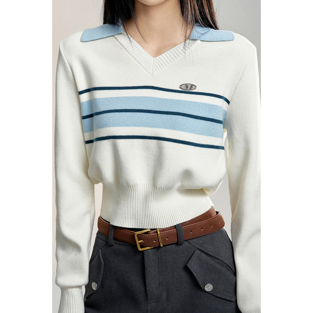 MacyMccoy Color Blocked Short Knit Polo Top