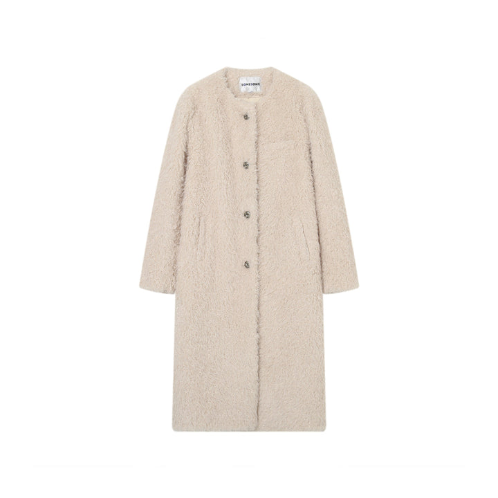 SomeSowe Oversized Chamois Leather Fur Coat White - Mores Studio