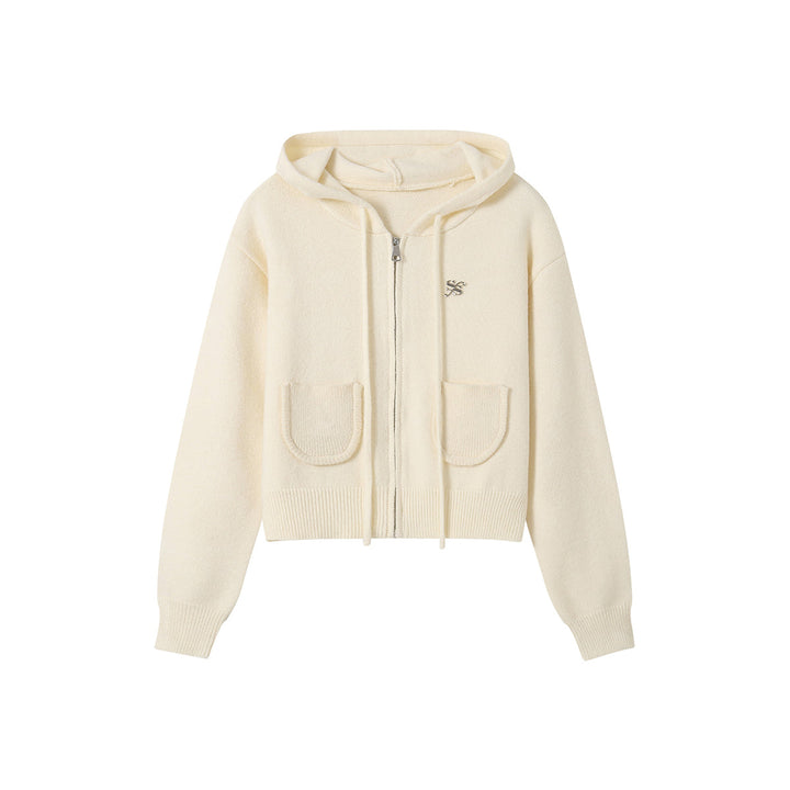 SomeSowe Hooded Knit Zipper Jacket - Mores Studio