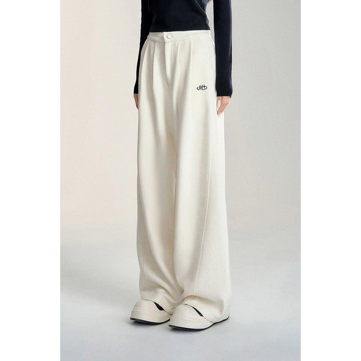 MacyMccoy Chenille Draped Wide-Leg Pants White