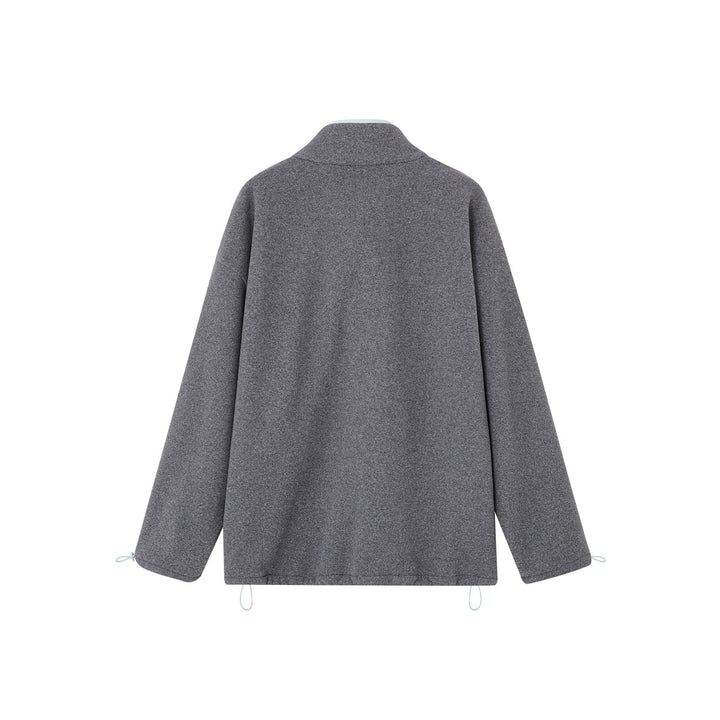 SomeSowe High Collar Fleece Casual Jacket Gray