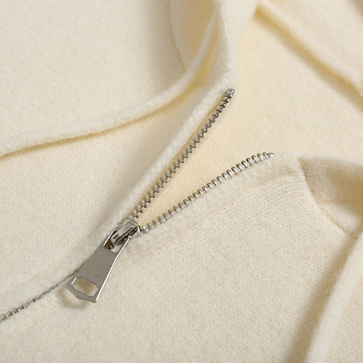 SomeSowe Hooded Knit Zipper Jacket - Mores Studio