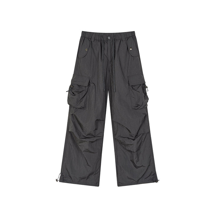 Via Pitti Mesh Big Pocket Casual Cargo Pants Dark Grey