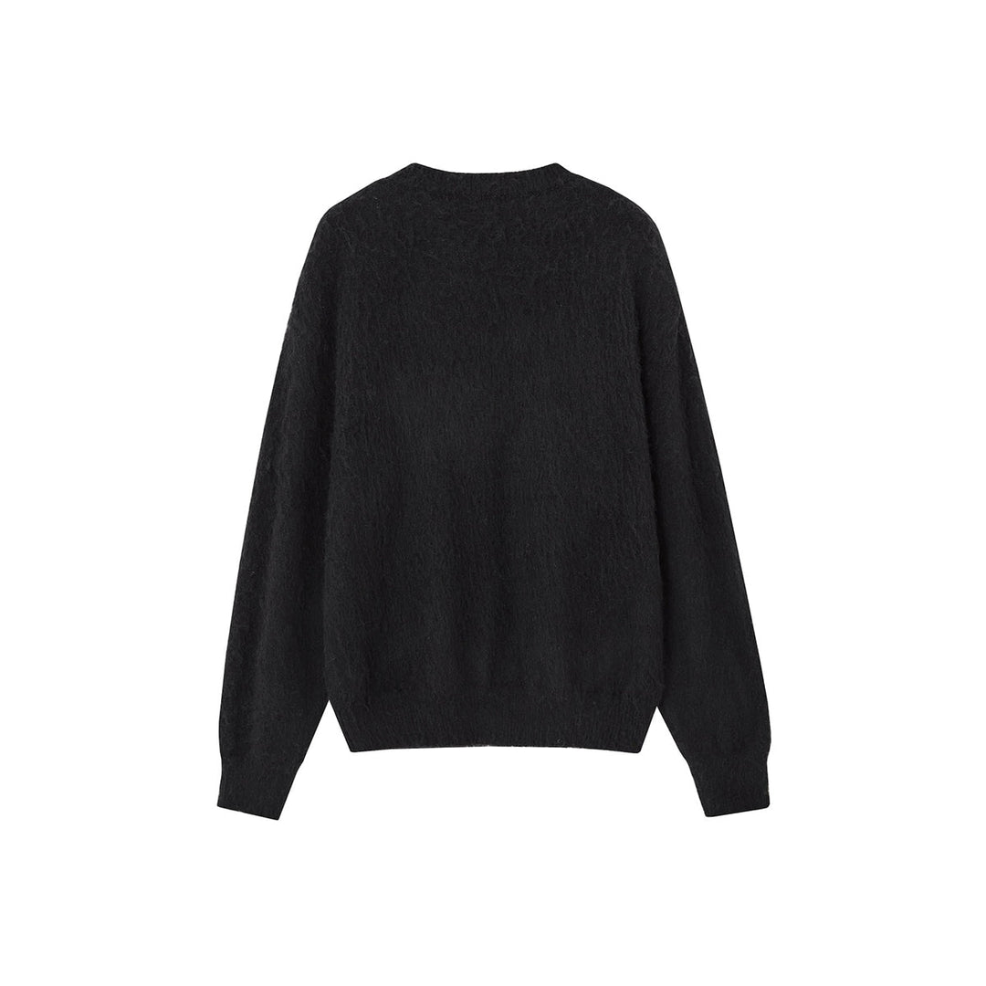 SomeSowe Luck Cat Loose Knit Sweater Black