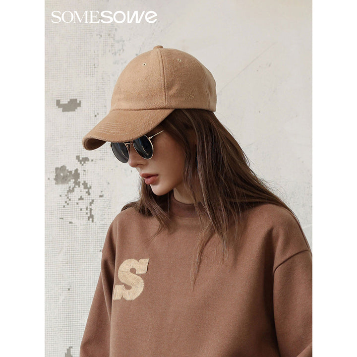 SomeSowe Logo Embroidery Woolen Cap Brown - Mores Studio