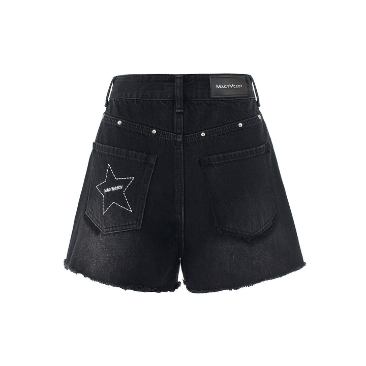 MacyMccoy Star Logo Destroyed Edges Shorts