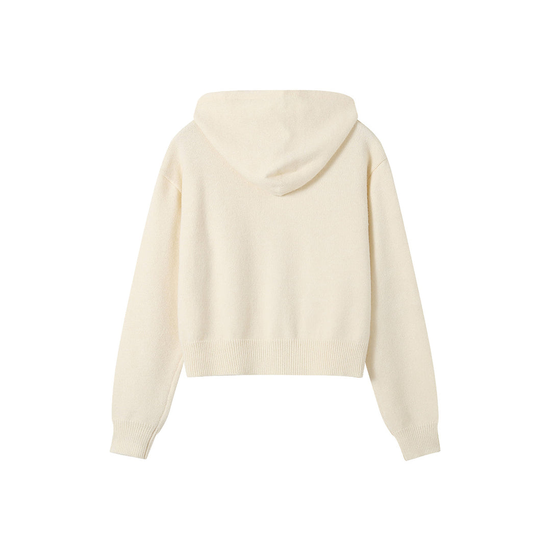 SomeSowe Hooded Knit Zipper Jacket - Mores Studio