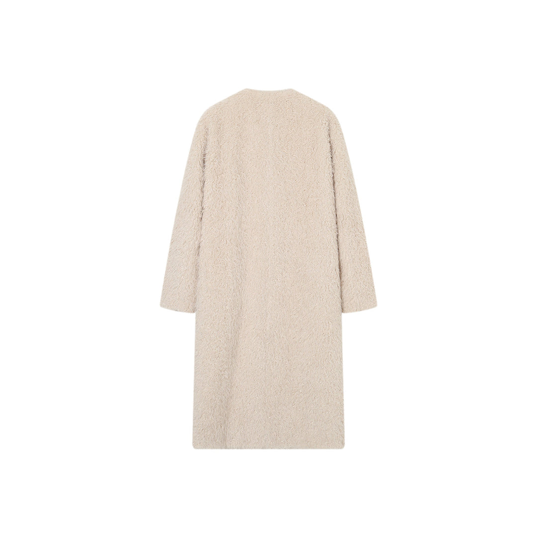 SomeSowe Oversized Chamois Leather Fur Coat White - Mores Studio