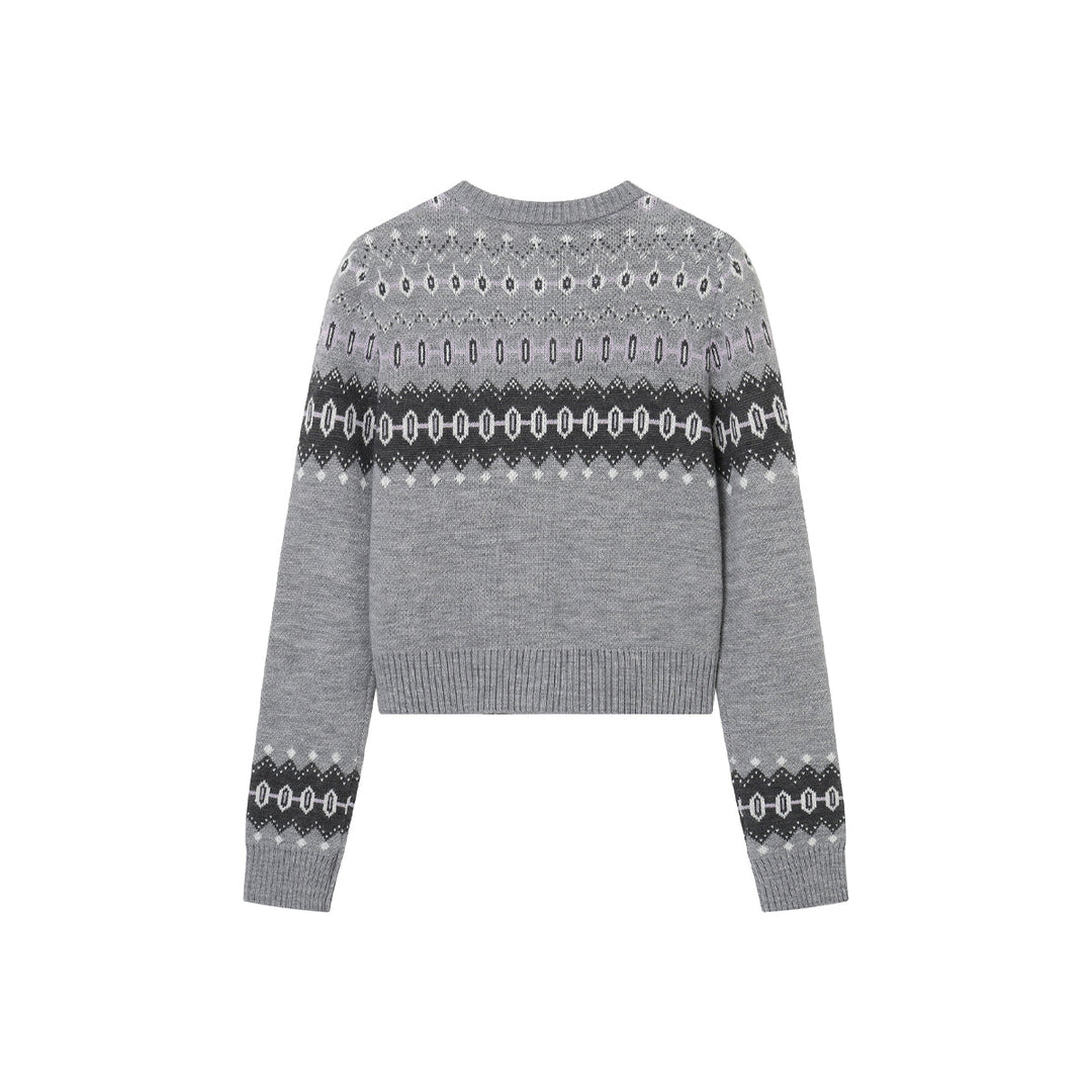 SomeSowe Vintage Fair Isle Woolen Cardigan Grey - Mores Studio