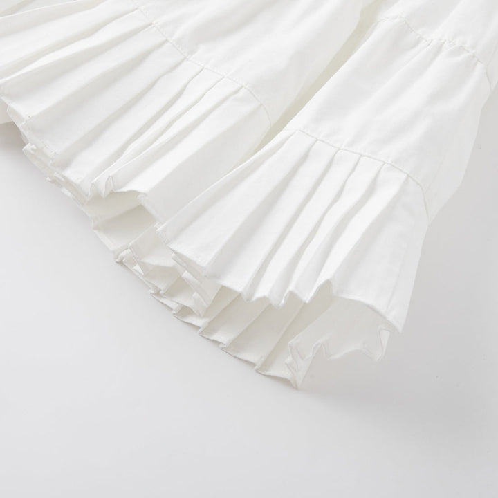 SomeSowe Ballet Pleated A-Line Puffy Skirt White