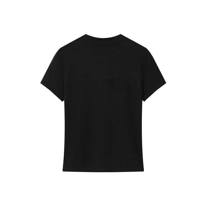 SomeSowe Stretch Slim-Fit Star Rivets T-Shirt Black