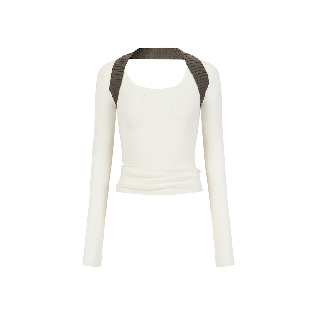 Via Pitti Reversible Two-Way Slim Knit Top White