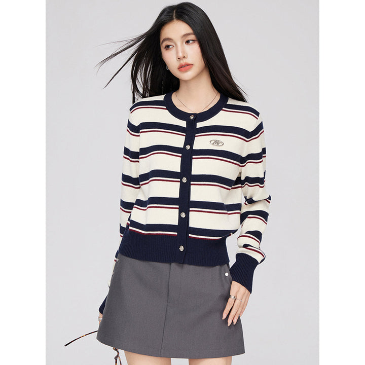 MacyMccoy Color Blocked Striped Knit Cardigan