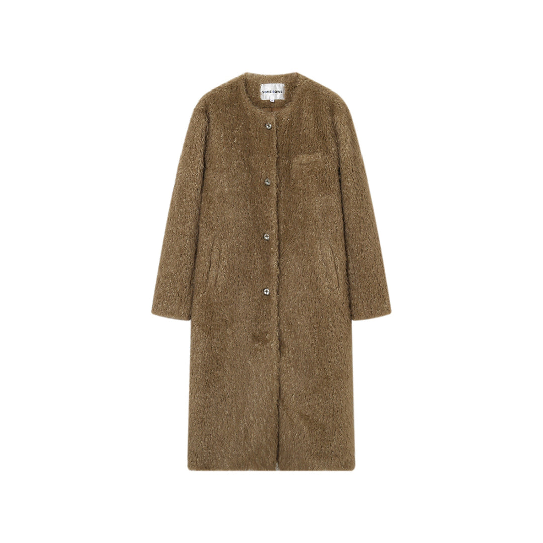 SomeSowe Oversized Chamois Leather Fur Coat Khaki - Mores Studio