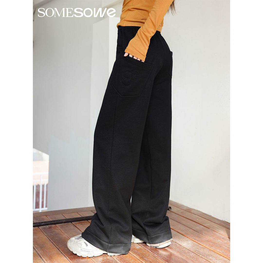 SomeSowe Cutting Casual Sweatpants Black - Mores Studio