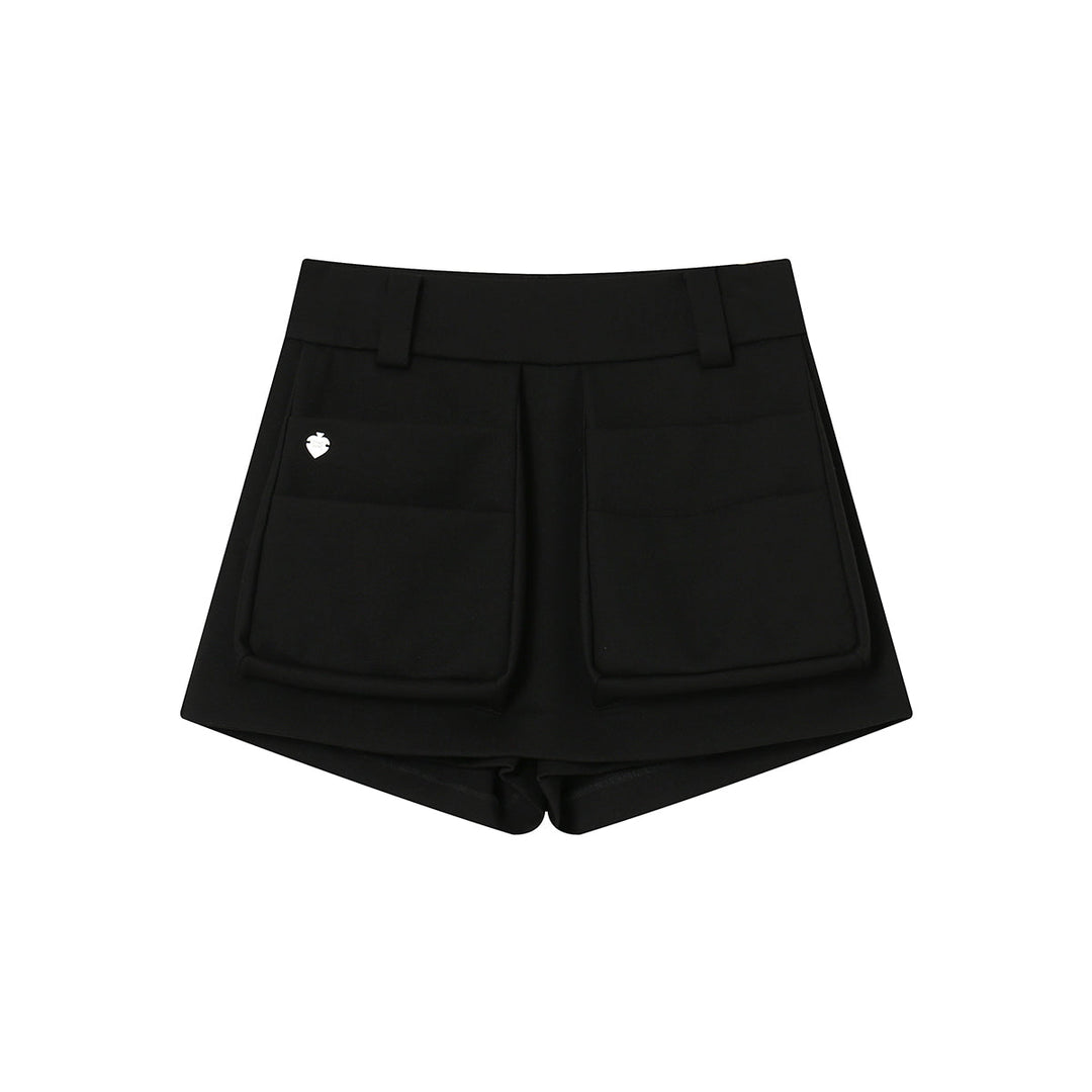 SomeSowe 3D Pocket Cargo Skirt Shorts Black - Mores Studio