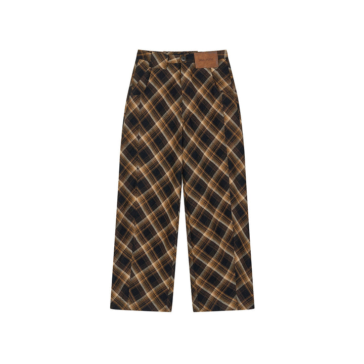 Via Pitti Casual Loose Plaid Machete Pants