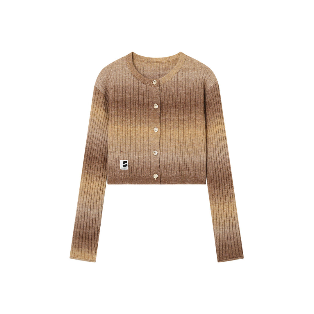 SomeSowe Island SunSet Gradient Knit Cardigan Khaki - Mores Studio