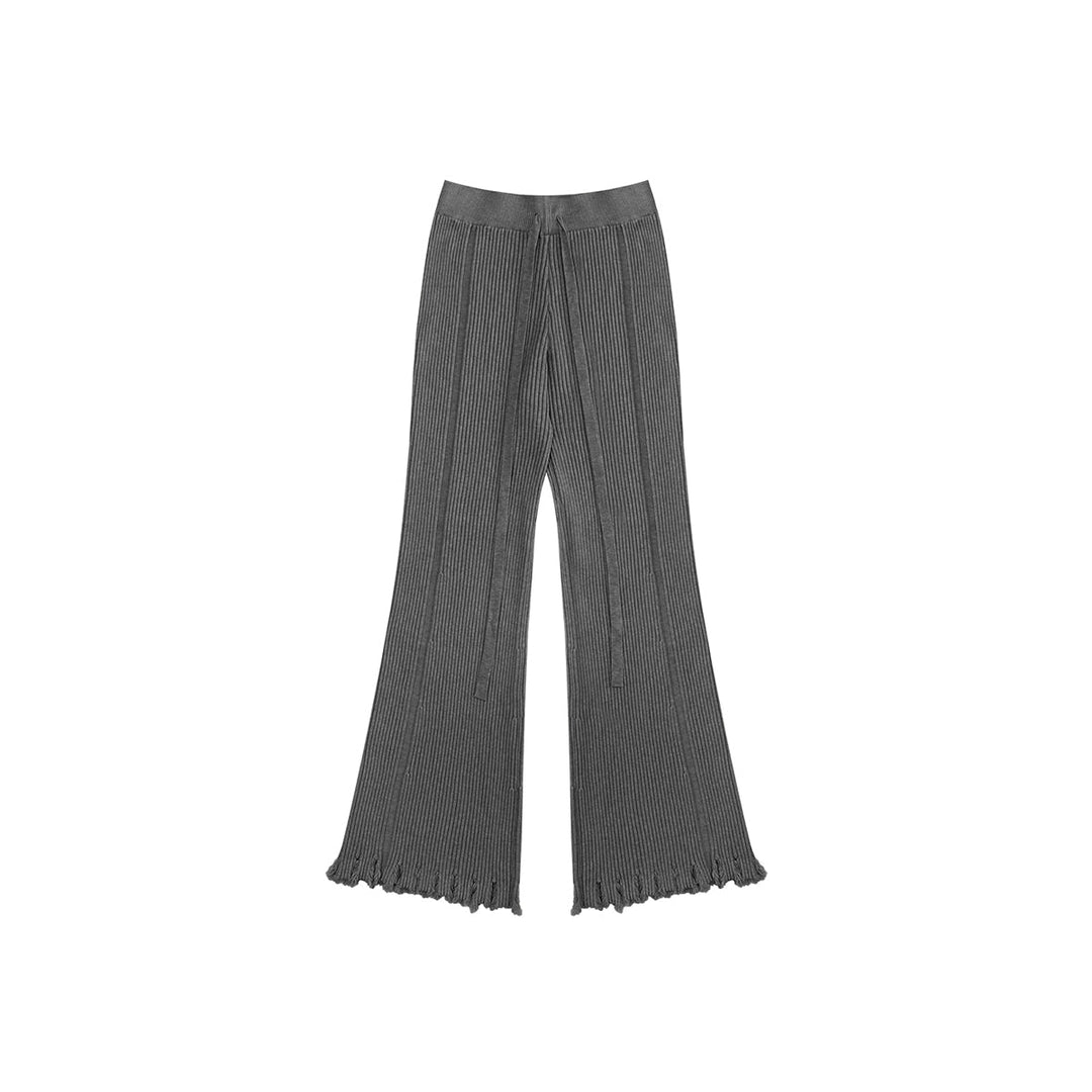 AsGony Cozy Destroy Edge Knit Oversized Pants - Mores Studio