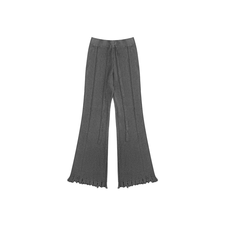 AsGony Cozy Destroy Edge Knit Oversized Pants - Mores Studio