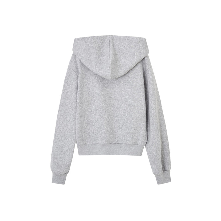 SomeSowe Contrast Color Floral Hoodie Gray