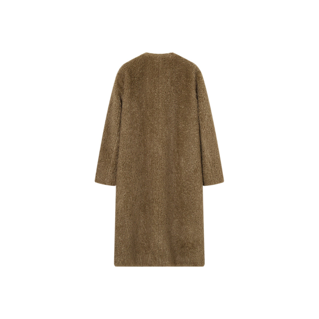 SomeSowe Oversized Chamois Leather Fur Coat Khaki - Mores Studio