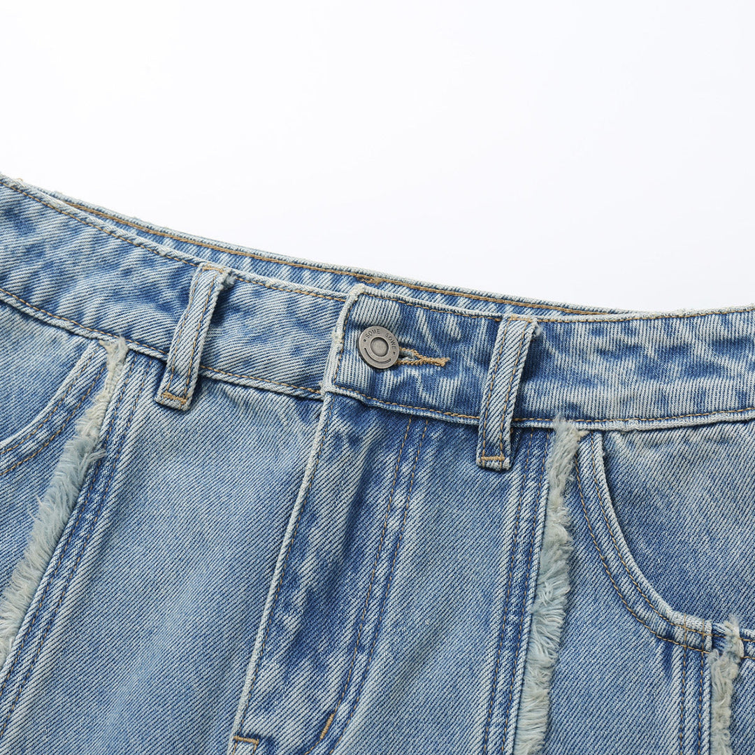 SomeSowe Destroyed Denim Skirt Blue