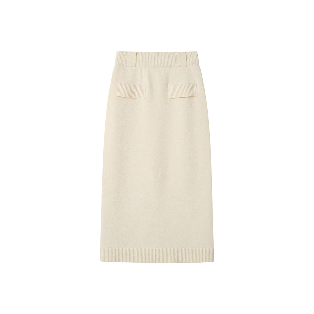 SomeSowe Split Cutting Knit long Skirt - Mores Studio